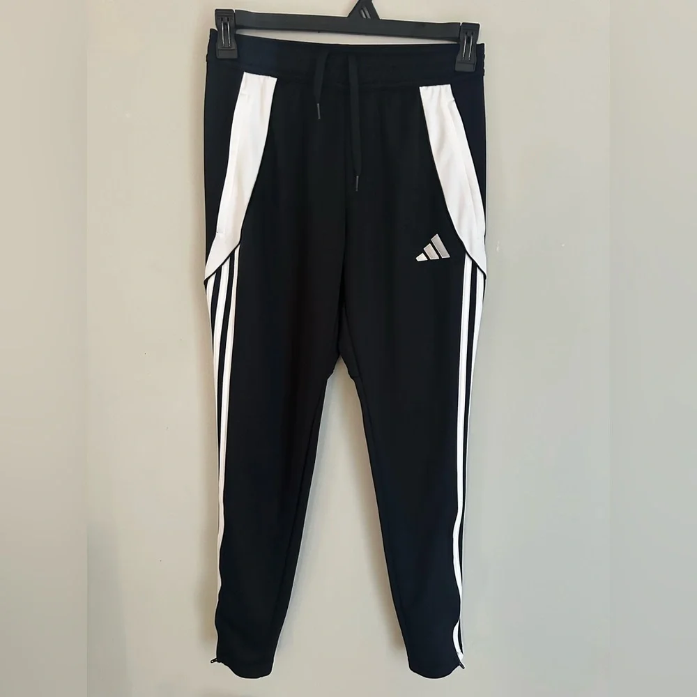 Adidas Men’s Training Pants IP1952 Black & White Size Small - Picture 3 of 13
